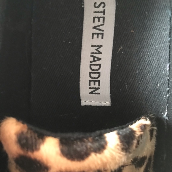 Steve Madden Bertie-1 Faux Fur Leopard platform sneakers - Picture 3 of 4